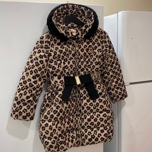 Leopard Printed Down Jacket For Girls